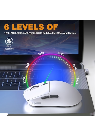 Reedark "hxsj T68 Kablosuz Oyun Faresi: 12000dpı, 3 Modlu, Uzun Pil Ömrü, 7 Programlanabilir Tuş" 001