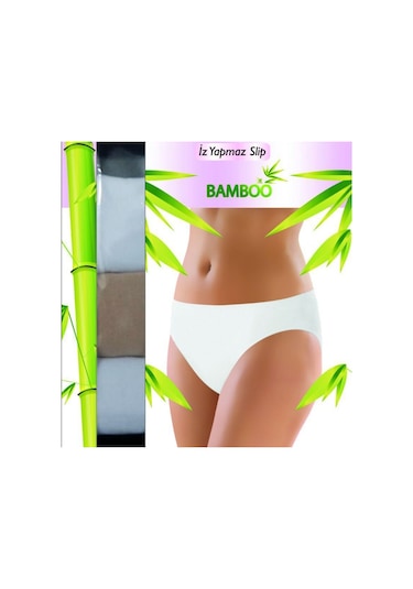 Q-En Bambu Bayan Slip Düşük Bel Karışık Renk 10 Adet B903