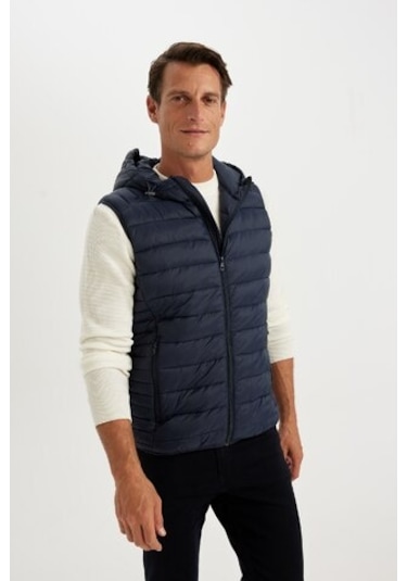 Defacto Erkek Hafif İnce Şişme Yelek Su İtici Slim Fit Dar Kesim Kapüşonlu Fermuarlı Cepli Mevsimlik N4652AZ24AUNV175