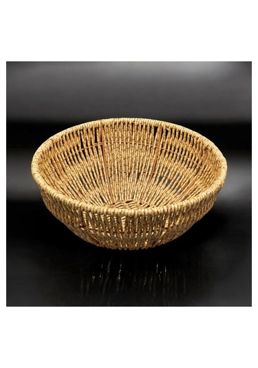 Yuvarlak Hasır Servis Sunumluk Sepet Organizer Düzenleyici Ekmekl Hasır