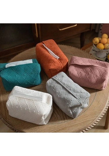 Açık Gri-1pc Açık Lüks Pompalama Kağıt Torba Ev Masaüstü Doku Kutusu Araba Kağıt Havlu Saklama Dekoratif Yaratıcı Saklama Kutusu