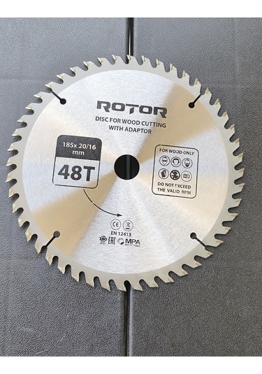 Ahşap Kesme Diski Rotor 185 20/16 Adaptörlü 48t