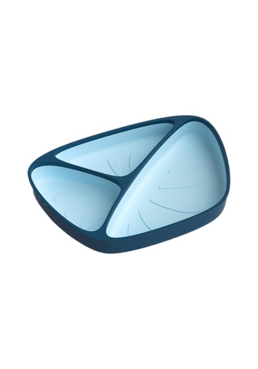 Jianfan Vakum Tabanlı Silikon Mama Tabağı Ve Kasesi Bebek Beslenme Seti Mavi Tek Tabak Mavi