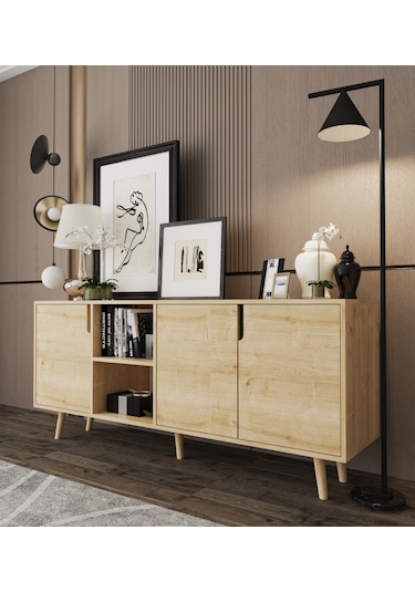 Latina Modern Konsol 3 Kapaklı 180 Cm Safir Meşe Safirmeşe