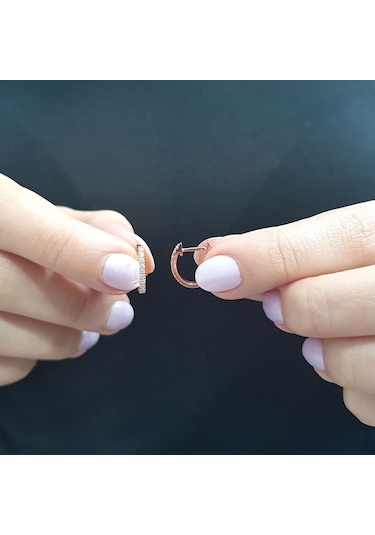 Lova Pırlantalı Oval Halka Küpe -  3010022
