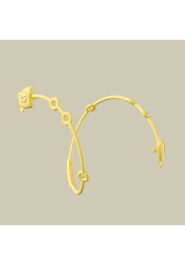 Sones Ayı Silikon Emzik Zinciri Bebek Diş Kaşıyıcı Oyuncak Düşme Önleyici Halat Emzik Klipsi Sarı