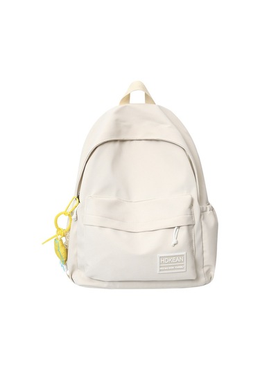 Globalpurchase Düz Renk Moda Rahat Sırt Çantası Taze Sevimli Tatlı Öğrenci Okul Çantası - Beyaz Beyaz