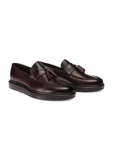 Deery Hakiki Deri Bordo Comfort Erkek Loafer Bordo (539805734) Bordo