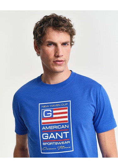 Gant Erkek T-shırt 2003299-447 Mavi