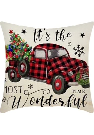 Cartoon Hand-painted Style Christmas Decorative Pillow No.85 Ekru