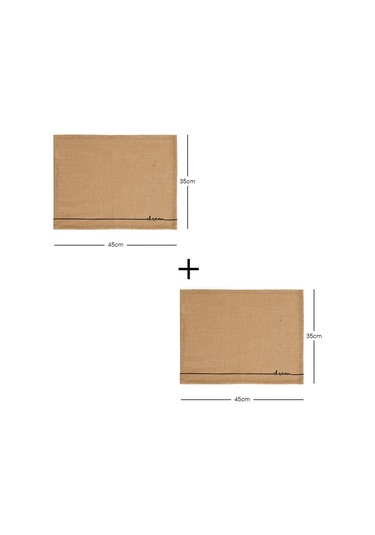 2 Adet Jüt Dream Baskılı Sofra Sunum Tabak Altlığı Supla Amerikan Servisi 45 x 35 CM Bej