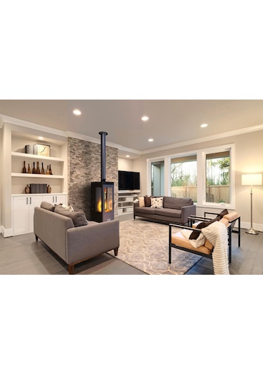 Baba's Stove / Yarı Otomatik Pelet Ve Odun Sobası / Flame 12 Kw / Üç Camlı Ve Fanlı