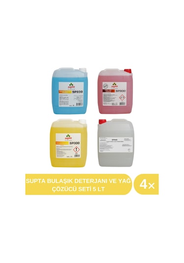 Supta Bulaşık Deterjanı ve Yağ Çözücü Seti 4 x 5 L