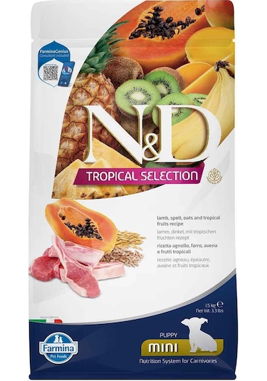 N&D Tropical Selection Kuzulu Tropikal Meyveli Küçük Irk Yavru Köpek Maması 1500 G