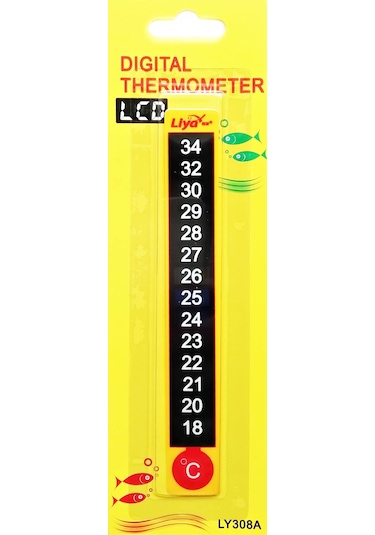 Liya Lcd Dijital Cama Yapışan Akvaryum Termometre Derecesi 13cm
