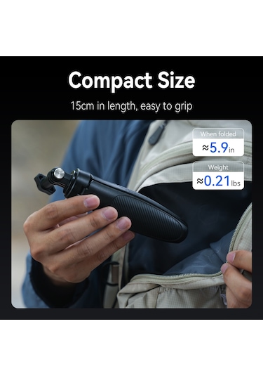 Springsun Telesın S1-mnp-01 Spor Kamera İçin 2'li 1 Ayaklı Tripod - 40cm Maksimum Uzunluk, Alüminyum, Siyah - Vlog Ve Canlı Yayın İçin Sabit Tutucu