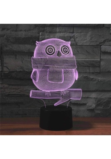 Goldenqian Çocuklar Için Gece Lambası 3d Hayvan Baykuş Led Lamba Uzaktan Kumanda İle 16 Renk Değiştirme Noel Doğum Günü Hediyesi Çocuk Için Dldrrz Siyah