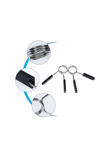 Skycity 2 Adet Olimpik Yaylı Çelik Ağırlık Tutucu, 50mm Çaplı, 5.5mm Tel Kalınlığı, 3 Sarımsı, Kauçuk Kapaklı, Barbell Klips Seti
