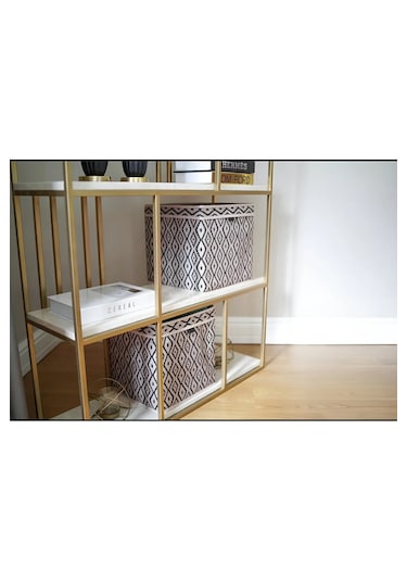 Bohe Raf Düzenleyici Kutu Dolap Organizer 30 X 30 X 30 Bej