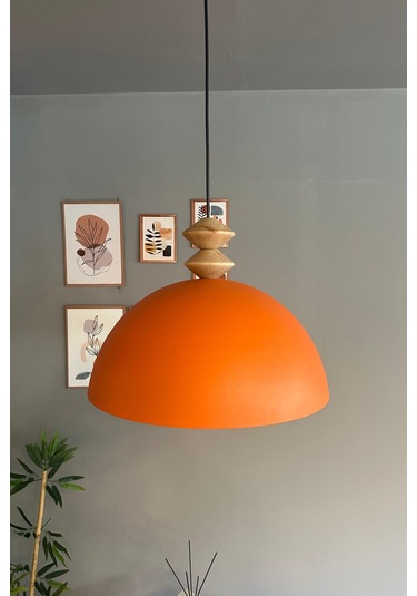 Linate Turuncu Q Kafa Başlık Avize Tekli Sarkıt Salon Kuaför Dekoratif Aydınlatma Turuncu