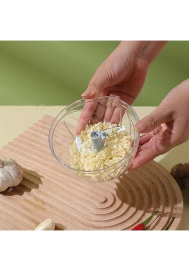 Fochsia Yeşil 500 Ml Manuel Mutfak Robotu Doğrayıcı Bıçaklı Sebze Et Parçalayıcı Pratik Mutfak Aleti Yeşil