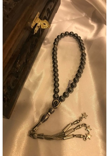 Tespih Terahertz Doğal Taş Tesbih Gümüş İmameli Ahşap Kutulu Frekans Çok Renkli