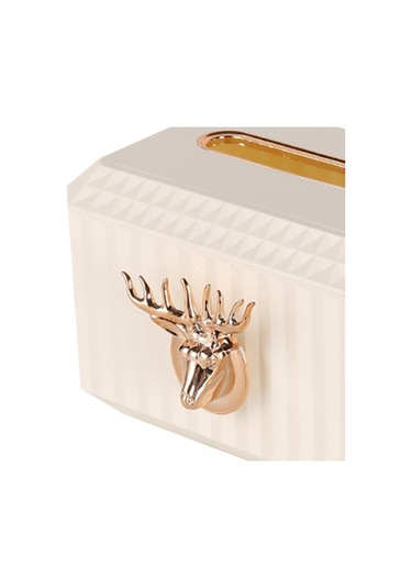 Suntek Tezgah Beyaz Peçete Kağıt Tutucu Geyik Kafası Heykel