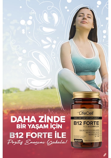 Lifecell Vitamin B12 1000 Mcg Metilkobalamin B Kompleks 60 Çiğneme Tablet