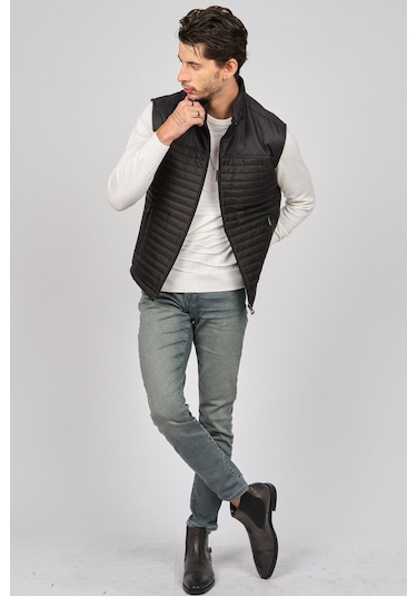 Daynax Erkek Içi Kürklü Cep Detaylı Yelek 492907 Siyah Siyah