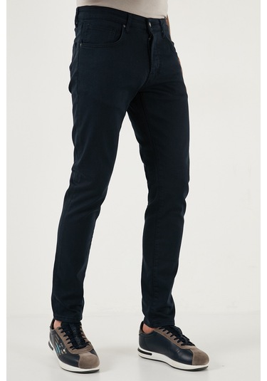 Buratti Streç Pamuklu Slim Fit Normal Bel Dar Paça Jeans Erkek Kot Pantolon 1115C24Napoli Lacivert