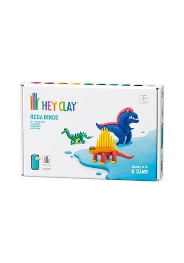 Hey Clay Hava İle Kuruyan Kil 6'lı Kutu - Mega Dinozorlar Lagosuchus, Allosaurus, Dimetrodon