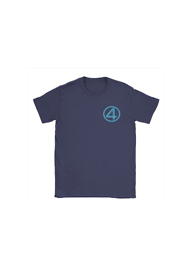 Mınıso Fantastik Dört Çizgi Roman Erkek Kısa Kollu Pamuklu T-shirtlacivert Lacivert