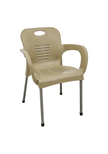 Depootoptan Mandella Nil Koltuk (2 Adet) Demir Ayaklı Eko Bej