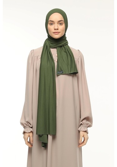 Altobeh Tesettür Kadın Düz Renk Penye Şal Hijab - Haki