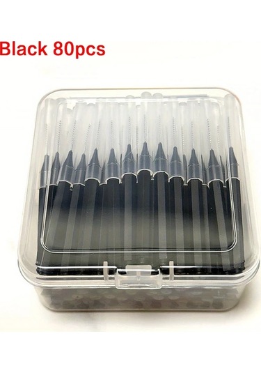 Willowhaven 80 Adet 0.7mm Siyah Yumuşak Nylon Diş Arası Fırçası - Günlük Ağız Bakımı Ve Plak Temizliği