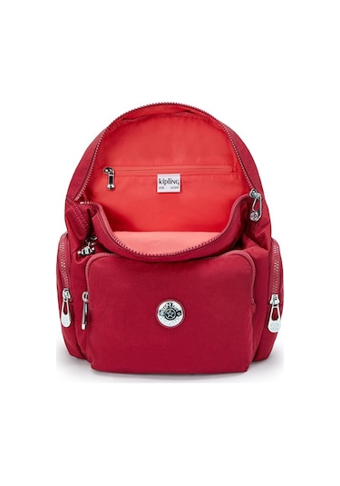 Kıplıng City Zip S Küçük Boy Sırt Çantası Kırmızı Red Red Wıne Kırmızı
