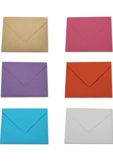 İstisna 12 Adet 7 X 9 Renkli Mini Zarf 6 Renk