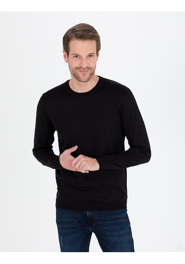 Pierre Cardin Erkek Siyah Triko Kazak 50257301-vr046 Siyah