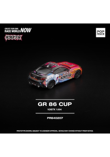 Pop Race Toyota Gr86 Cup 1087x Livery 1:64 Diecast Model Araba Kırmızı
