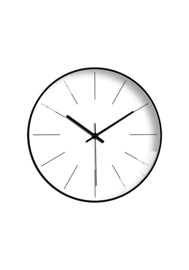 Suntek Sessiz Hareketsiz Pille Çalışır Ofis Duvar Saati Beyaz - Siyah Siyah - Beyaz