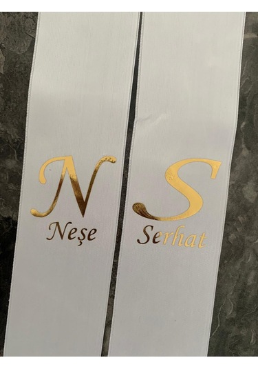 Gelin Damat Isimli Tören Takı Kurdelesi 2 Adet B-48