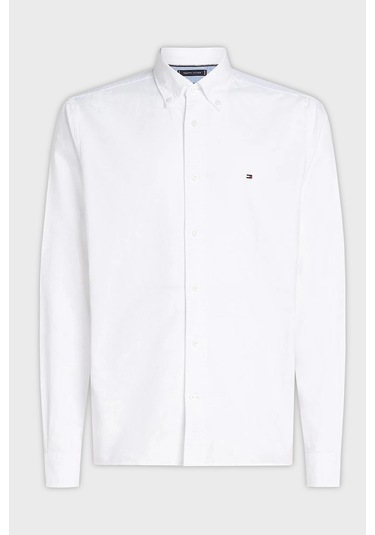 Tommy Hilfiger Erkek Gömlek Mw0mw35774 Ybr Beyaz Beyaz