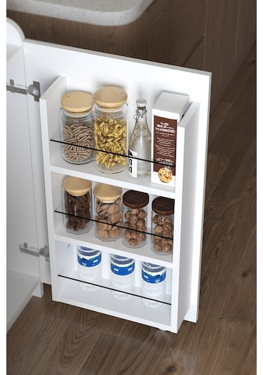 Bofigo Gökçe Çok Amaçlı Erzak Kiler Mutfak Dolabı Beyaz