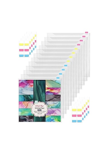 Anjiexun 12 Parçalı Scrapbook Kağıdı Saklama Kutusu Şeffaf