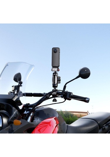 Kelepçe Bağlantılı 360 Aksiyon Kamera Tutucu Tak Çıkar Başlıklı Siyah