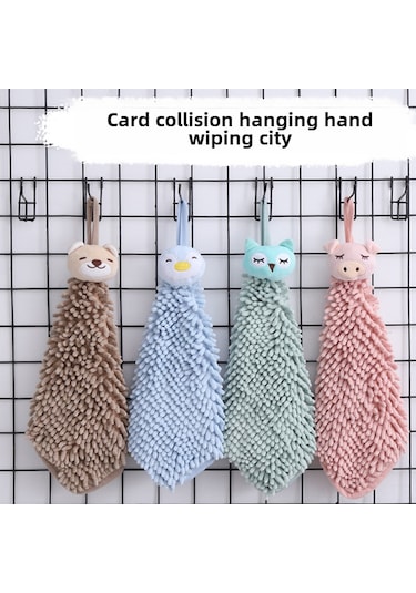 Hombey Kuche Ve Banyo Icin Kalin, Dayanikli Kartoon Tasarimli El Kurulama Havlusu - Pembe, 40x17 Cm Toplu Alisveris Icin Uygun Pembe