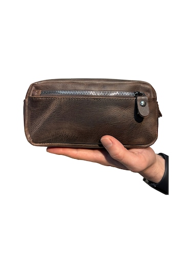 Mft Leather Design Hakiki Deri Erkek Çanta El Portföyü Raven 2501 Kahverengi