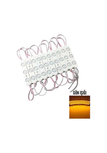 Şanled 3 Ledli Parmak Led Modül 1.5w 2835 Smd Mercekli Gün Işığı 10 Lu