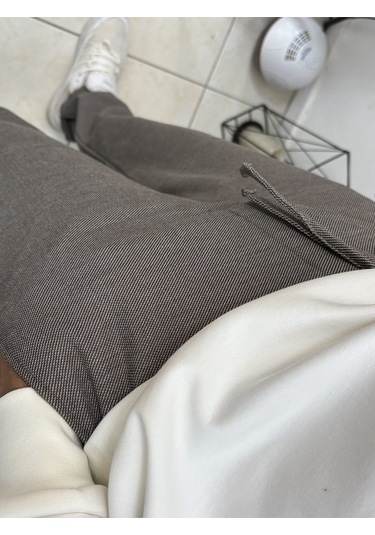 Tuba Toptaş Pike Jogger Pantolon Kahverengi