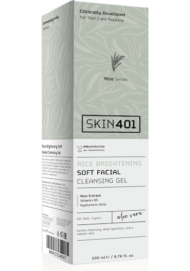 Skin401 Pirinç Özlü Aydınlatıcı Yüz Temizleme Jeli 200ml